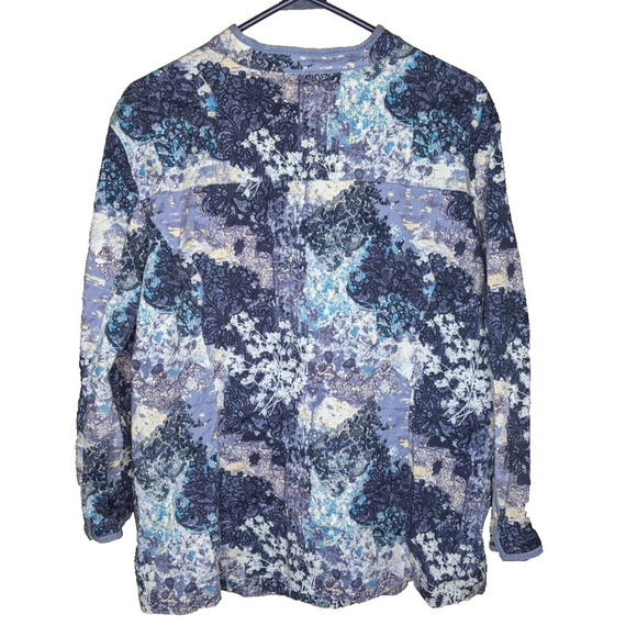 CJ Banks Womens 2X Blazer Jacket Stretch Blues Buttons Pockets - Picture 3 of 6